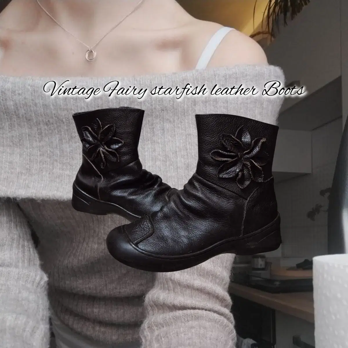 Vintage Fairy starfish leather Boots